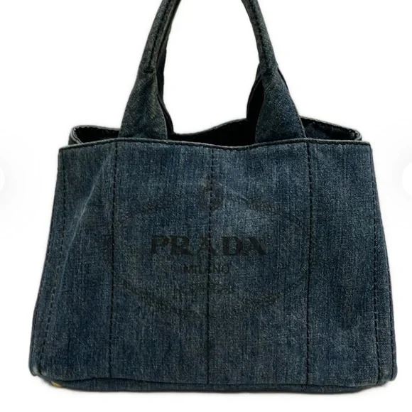 Prada Blue Denim Tote with Subtle Stitching UPGRADE FROM LIVE SHOW - Picture 1 of 7